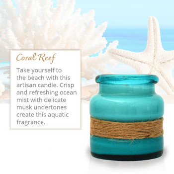 coral reef turquoise hand blown candle aqua coral reef turquoise hand blown candle aqua