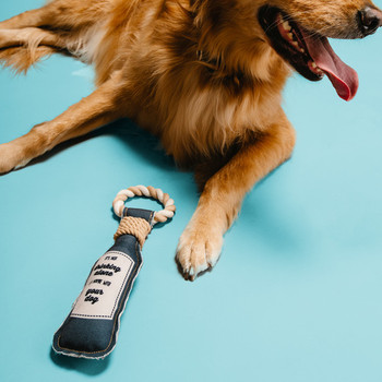 dog toy drinking alone