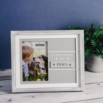 weathered shiplap gray frame best friend has paws