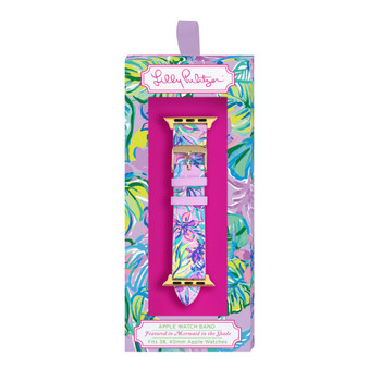  Lilly Pulitzer Geniune Leather Watch Band Sized to Fit 42mm,  44mm, & 45mm Smartwatches, Compatible with Apple Watch Series 1-8 and SE,  Gold : Cell Phones & Accessories