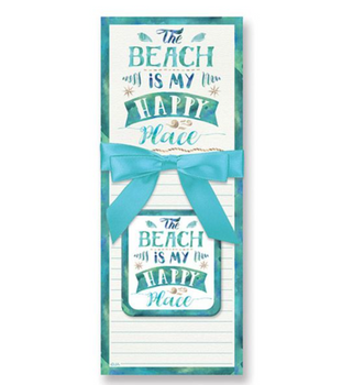 magnetic notepad set the beach is my happy place list pad magnet