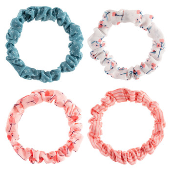 set of 4 slim scrunchies pink flamingo