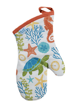 sea turtle beach house oven mitt