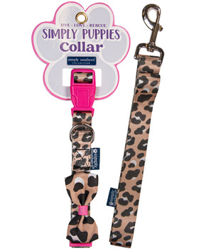 simply southern leopard dog collar leash set pet