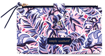 simply southern leather double zip wallet leaf palm