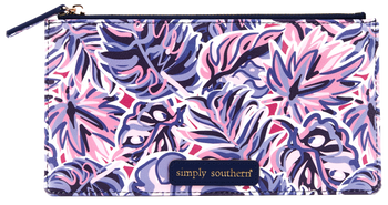 simply southern leather zip clutch wallet leaf palm