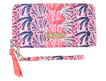 simply southern quilted cell phone wristlet wallet scallop shells