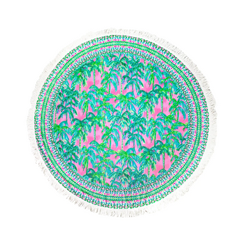 lilly pulitzer round circle beach towel sunset views palm trees