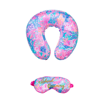 lilly pulitzer neck pillow and eye mask set splendor in the sand lilly pulitzer neck pillow and eye mask set splendor in the sand