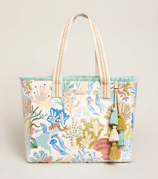 spartina mermaid sea life coral beach tote bag purse spartina mermaid sea life coral beach tote bag purse