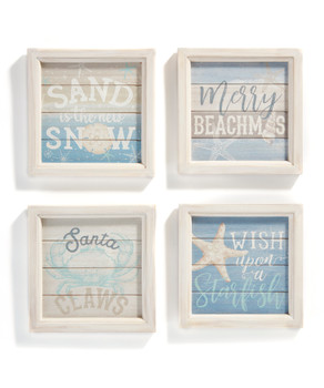 coastal christmas wood sign seaside sentiment