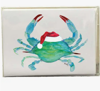 Sea Glass Crab Mini Note Cards - Coastal Cottage