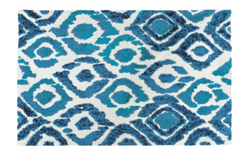 simple spaces blue and green ikat washable rug