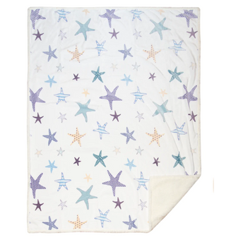 coastal starfish plush sherpa luxury throw blanket