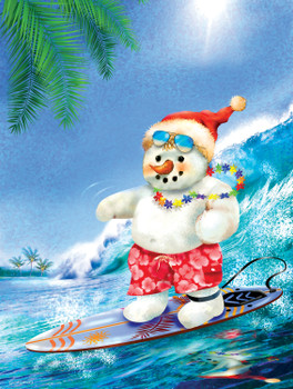 surfin' snowman santa hat puzzle