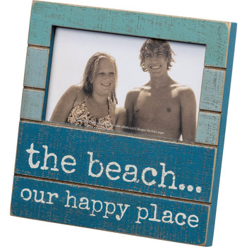 coastal slat photo frame the beach... our happy place