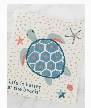 sea turtle life is better at the beach swedish dish cloth coastal kitchen sea turtle sea turtle life is better at the beach swedish dish cloth coastal kitchen sea turtle
