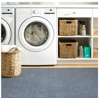 machine washable navy herringbone coastal nautical rug