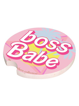 simply southern boss babe car coaster