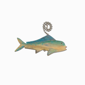 carved wood fan pull mahi mahi dorado fish coastal tropical fan pull
