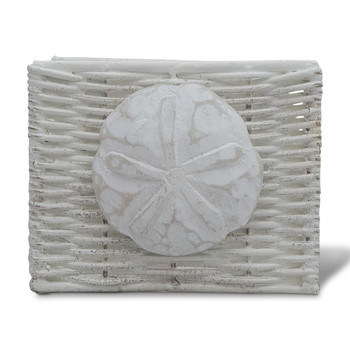 coastal napkin holder with carved sanddollar shell coastal napkin holder with carved sanddollar shell