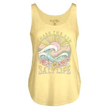 salt life tank top tropic tides yellow chase the sun