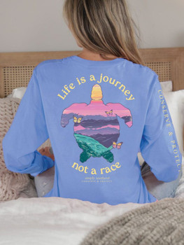 simply southern long sleeve t-shirt sea turtle vista life is a journey not a race