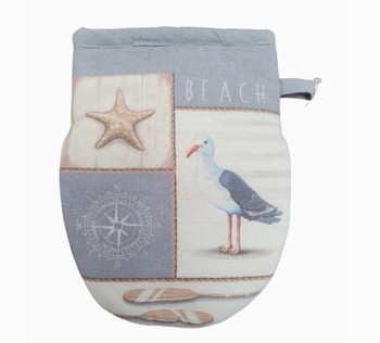 beach house coastal grabber mitt oven mitt shells