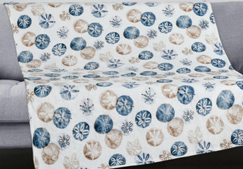 cozy coastal plush throw blanket sanddollars nautical sand dollars
