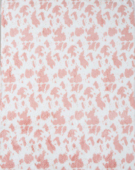 plush cozy throw blanket strawberry pink cow print
