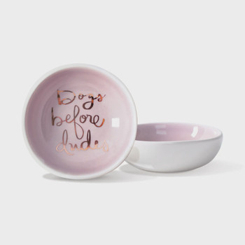 dogs before dudes pink trinket dish bowl love