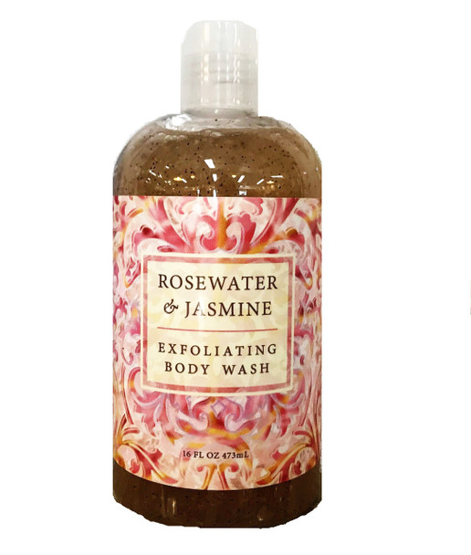 rosewater and jasmine exfoliating body wash greenwich bay trading company