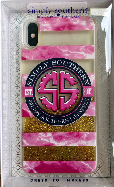 simply southern cell phone case striped gold logo iphone