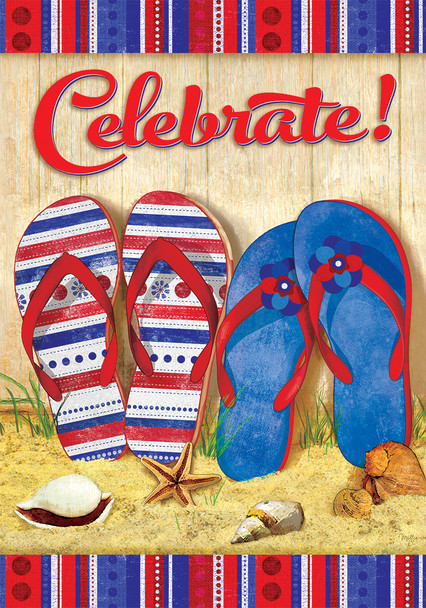 Celebrate Flip Flops Garden Flag