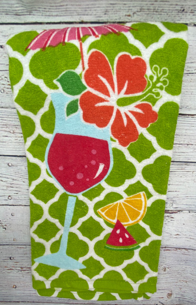 happy hour cocktails kitchen tea towel