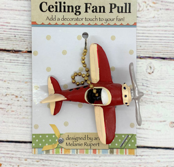 red airplane ceiling fan pull