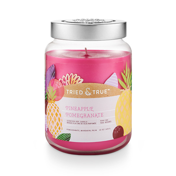 pineapple pomegranate large jar candle