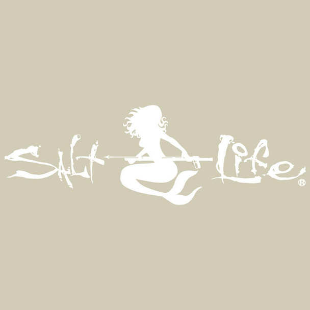 sale life signature mermaid vinyl decal white mermaid with spear and salt life logo
