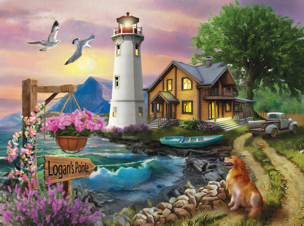 logan's pointe coastal puzzle with lighthouse