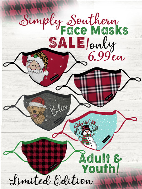 simply southern holiday christmas face mask