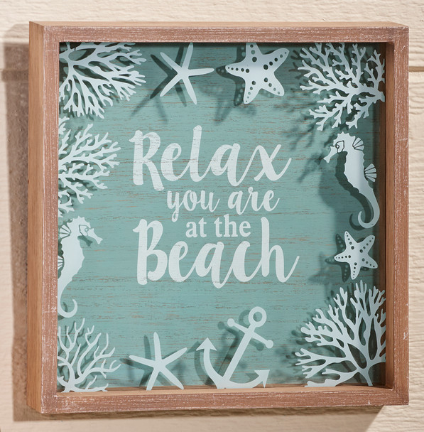 coastal wall art glass and wood relax you're at the beach