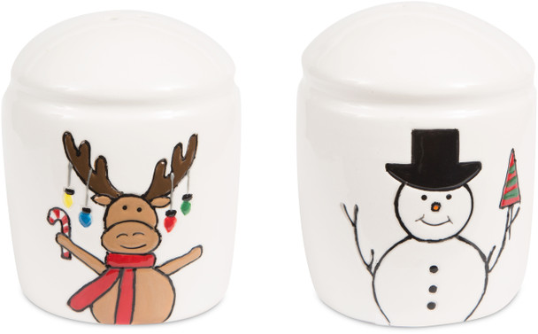 Moose & Snowman Salt and Pepper Shakers