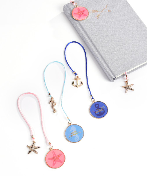 coastal bookmark starfish seahorse anchor