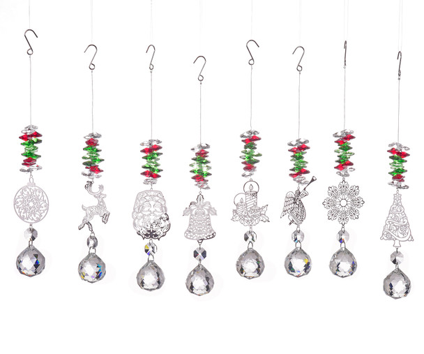 Christmas holiday glass prism ornament suncatcher