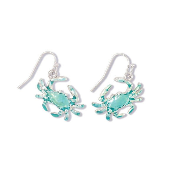 nautical blue enamel crab earrings