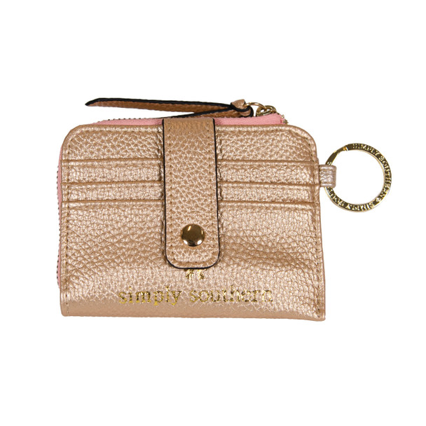 simply southern leather keychain id wallet gold