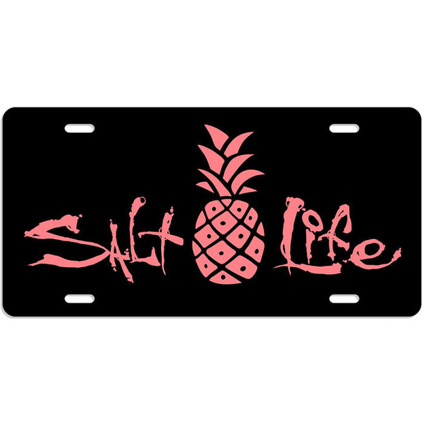 salt life signature pineapple license plate tag