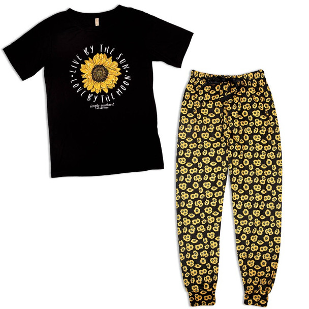simply southern pajama t-shirt set sunshine sunflowers