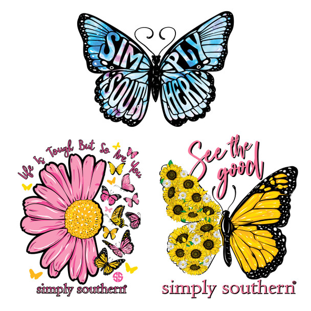 simply southern set of 3 stickers butterflies