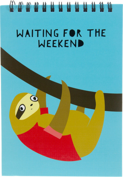 sloth notepad waiting for the weekend